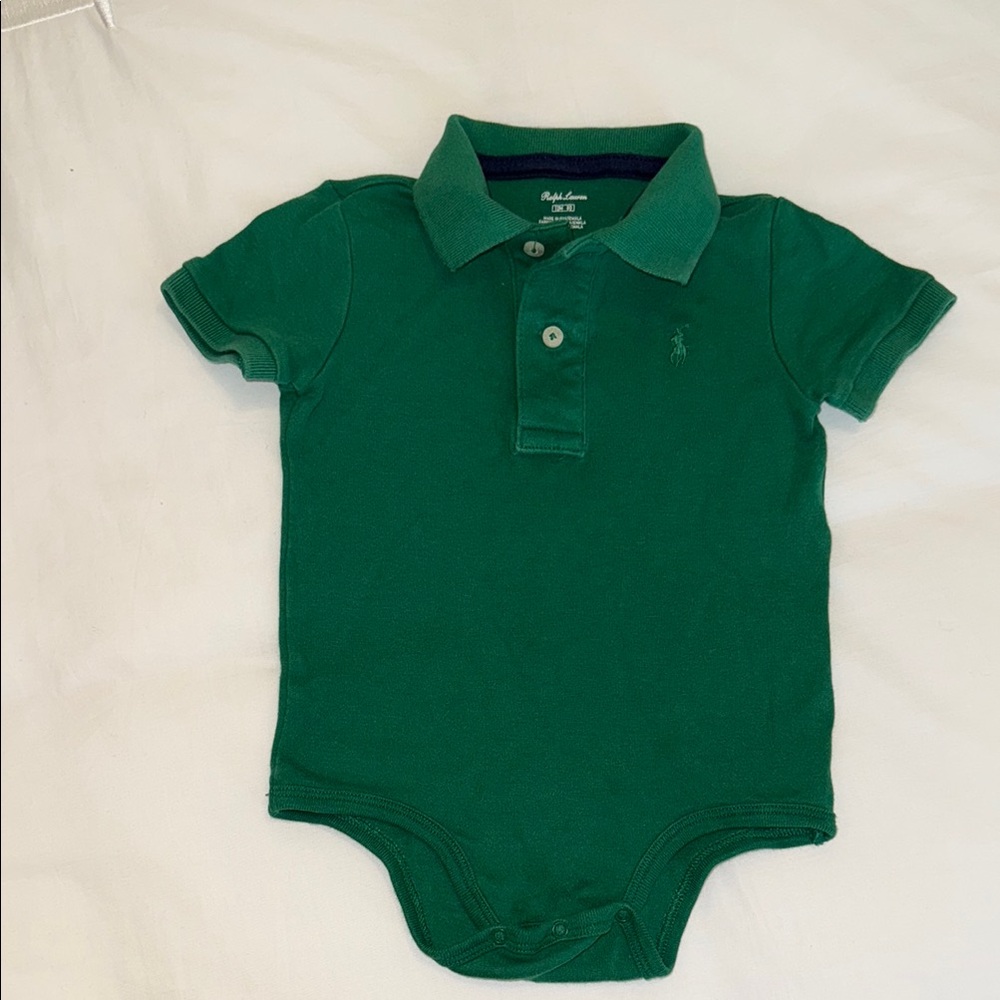 Ralph Lauren Green Polo Shirt Classic Knit Design